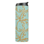Rococo golden elements seamless pattern. Gold text Thermosbecher (Nach links gedreht)