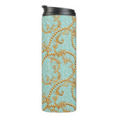 Rococo golden elements seamless pattern. Gold text Thermosbecher (Nach rechts gedreht)