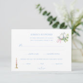 Rococo Hand Painted Wedding RSVP Karte (Stehend Vorderseite)