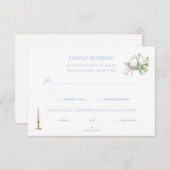 Rococo Hand Painted Wedding RSVP Karte (Vorne/Hinten)