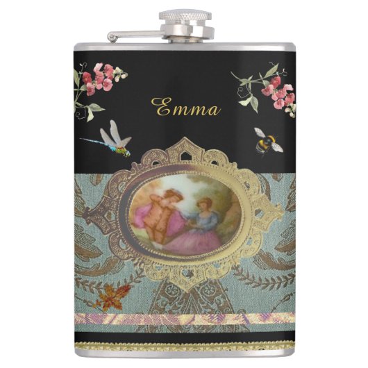 Rococo Magical Garden Flask Flachmann (Vorderseite)