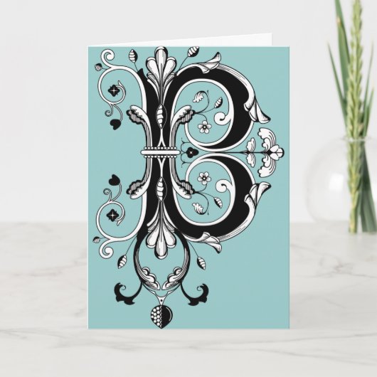 Rococo-Monogramm Buchstabe B (Vorderseite)