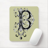 Rococo-Monogramm Buchstabe B Mousepad (Mit Mouse)