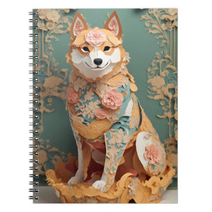 Rococo-Pastellfarben-Papier-Shiba-Inu-Plakat Notizblock