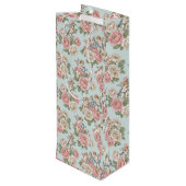 Rococo Revival Cherub Floral Toile Wrapping Paper Geschenktüte Für Weinflaschen (Rückseite Schrägansicht)