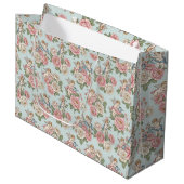 Rococo Revival Cherub Floral Toile Wrapping Paper Große Geschenktüte (Vorderseite Schrägansicht)