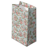Rococo Revival Cherub Floral Toile Wrapping Paper Kleine Geschenktüte (Vorderseite Schrägansicht)