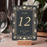 Rococo Revival Elegant Vintage Floral Wedding Einladung<br><div class="desc">If you love timeless style, bring a touch of romance to your big day and step into a world of vintage romance with these Rococo Revival floral wedding table number cards. The design is detailed with vintage blooms and ornate patterns that hint at timeless beauty and charm. With the intricate...</div>