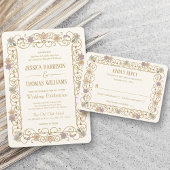 Rococo Revival Elegant Vintage Floral Wedding Einladung