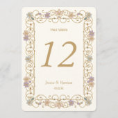 Rococo Revival Elegant Vintage Floral Wedding Einladung (Rückseite)