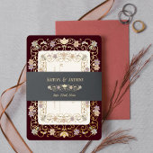 Rococo Revival Elegant Vintage Floral Wedding Einladungsbanderole