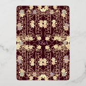 Rococo Revival Elegant Vintage Floral Wedding Folieneinladung (Rückseite)