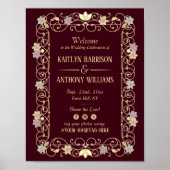 Rococo Revival Elegant Vintage Floral Wedding Poster (Vorne)