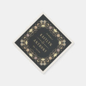 Rococo Revival Elegant Vintage Floral Wedding Serviette (Ecke)