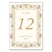 Rococo Revival Elegant Vintage Floral Wedding Tischnummer (Rückseite)