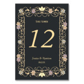 Rococo Revival Elegant Vintage Floral Wedding Tischnummer (Vorderseite)