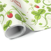 Rococo Revival Wild Strawberry & Clover Custom Geschenkpapier (Rolleneckpunkt)