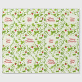 Rococo Revival Wild Strawberry & Clover Custom Geschenkpapier (Flach)