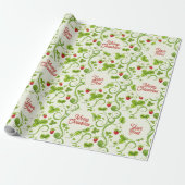 Rococo Revival Wild Strawberry & Clover Custom Geschenkpapier (Ungerollt)