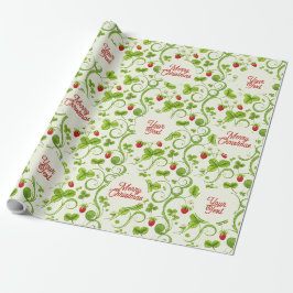 Rococo Revival Wild Strawberry & Clover Custom Geschenkpapier