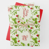 Rococo Revival Wild Strawberry & Clover Custom Geschenkpapier Set (Beispiel)