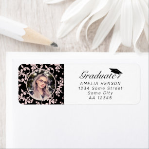 Rococo Rosa Absolventenfoto Abschlussadresse