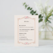 Rococo-Rosé-Hochzeit Begleitkarte (Stehend Vorderseite)