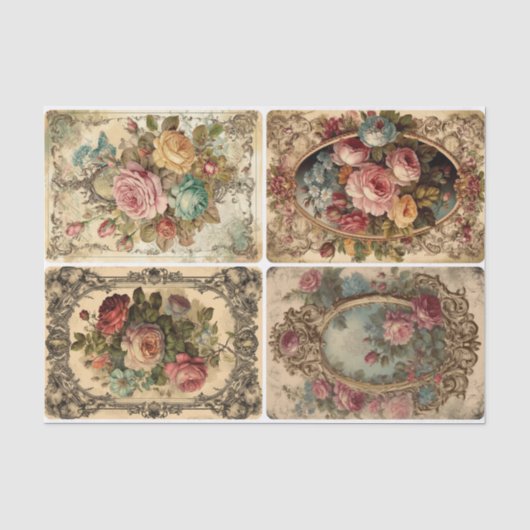 Rococo-Rosen Seidenpapier (Vorderseite)