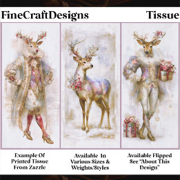 Rococo Rudolf & Festive Rentiere EQ3L Découpage Seidenpapier