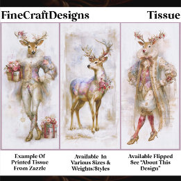 Rococo Rudolf & Festive Rentiere EQ3R Decoupage Seidenpapier