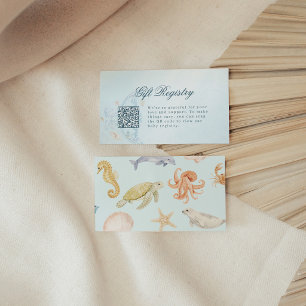 Rococo Sea You Soon Baby Shower Geschenkeliste Begleitkarte