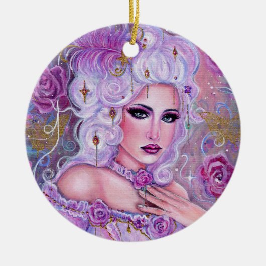 Rococo valentine fantasy art by Renee Lavoie Keramik Ornament (Vorne)