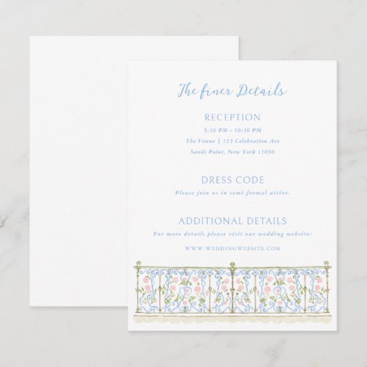 Rococo Wedding Details Begleitkarte (Vorne/Hinten)
