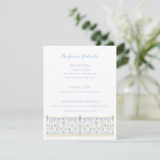 Rococo Wedding Details Begleitkarte (Stehend Vorderseite)