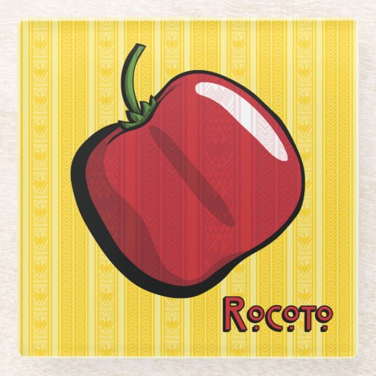 Rocoto Chili Pepper Glass Untersetzer (Vorderseite)