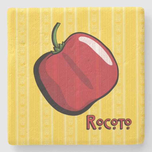 Rocoto Chili Pepper Stone Untersetzer (Vorderseite)