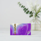 ROD ASCLEPIUS,7 CHAKRAS,YOGA INSTRUCTOR Lila Visitenkarte (Stehend Vorderseite)