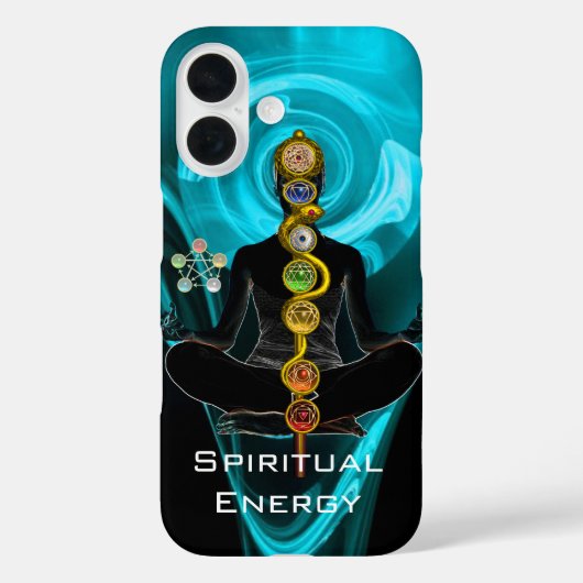 ROD ASCLEPIUS,7 CHAKRAS YOGA LOTUS POSE Blau Case-Mate iPhone Hülle (Rückseite)