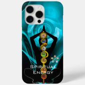 ROD ASCLEPIUS,7 CHAKRAS YOGA LOTUS POSE Blau Case-Mate iPhone Hülle (Rückseite)