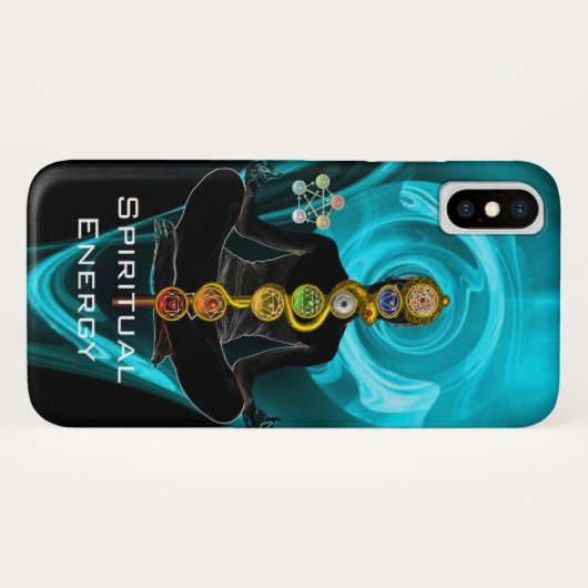 ROD ASCLEPIUS,7 CHAKRAS YOGA LOTUS POSE Blau Case-Mate iPhone Hülle (Rückseite (Horizontal))