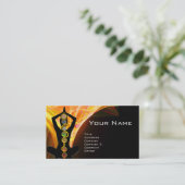 ROD ASCLEPIUS,7 CHAKRAS YOGA LOTUS POSE Gelb Visitenkarte (Stehend Vorderseite)