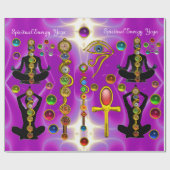 ROD ASCLEPIUS,7 CHAKRAS YOGA LOTUS POSE,Horus Auge Geschenkpapier (Flach)