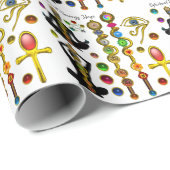 ROD ASCLEPIUS,7 CHAKRAS YOGA LOTUS POSE,Horus Auge Geschenkpapier (Rolleneckpunkt)