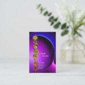 ROD ASCLEPIUS,7 CHAKRAS YOGA LOTUS POSE Violet Visitenkarte (Stehend Vorderseite)