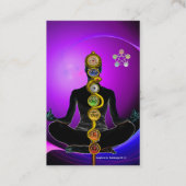 ROD ASCLEPIUS,7 CHAKRAS YOGA LOTUS POSE Violet Visitenkarte (Rückseite)