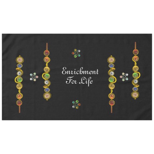 ROD ASCLEPIUS 7 CHAKRAS,YOGA,SPIRITUELLE ENERGIEST TISCHDECKE (Vorderseite (Horizontal))