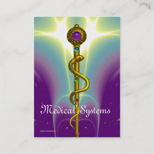 ROD ASCLEPIUS Gold Medizinische Heilfunktion Lila Visitenkarte (Rückseite)
