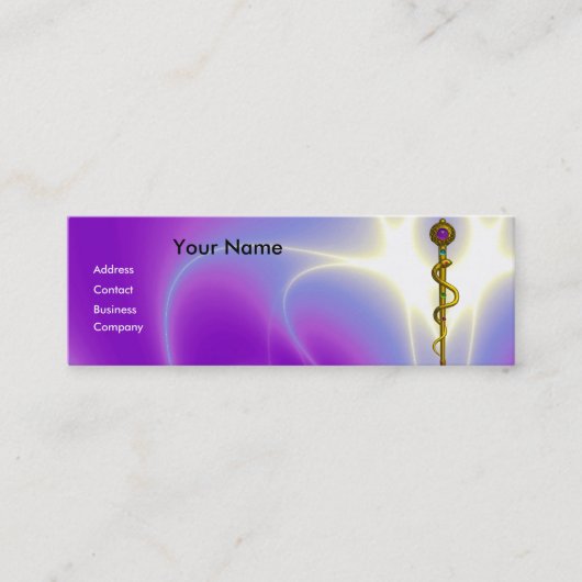ROD ASCLEPIUS MEDICAL HEALING Monogram Violet Mini Visitenkarte (Vorderseite)