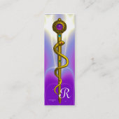 ROD ASCLEPIUS MEDICAL HEALING Monogram Violet Mini Visitenkarte (Rückseite)