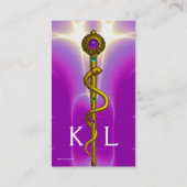 ROD ASCLEPIUS MEDICAL HEALING Monogramm Pink mit Visitenkarte (Rückseite)